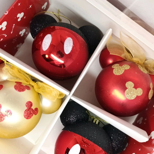 Set of 4 Disney Mickey and Friends Christmas balls new