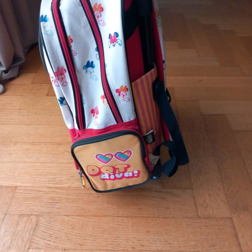 School trolley bag used with tear on side pocket