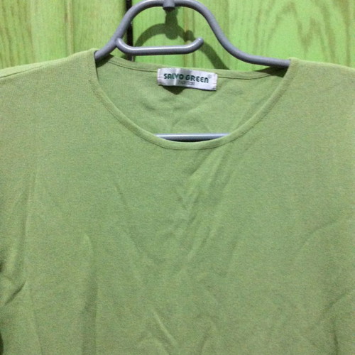 Green yarn blouse used, extra large, breathable