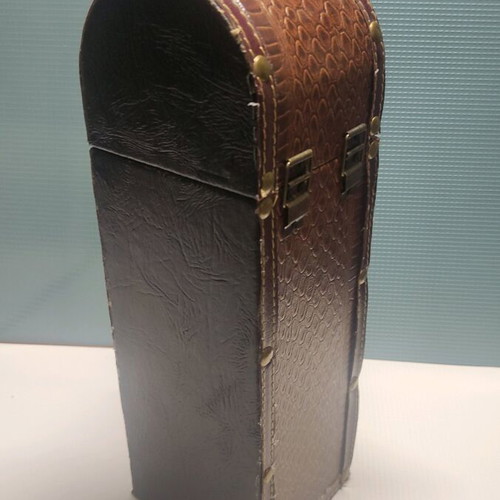 Rustic Wooden-Leather Wine-Whiskey Box like new