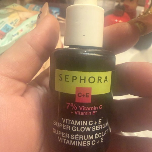 Sephora Vitamin C + E face serum used for glow