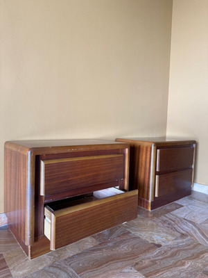 Mid Century κομοδίνα μεταχειρισμένα, ζευγάρι, ξύλινα