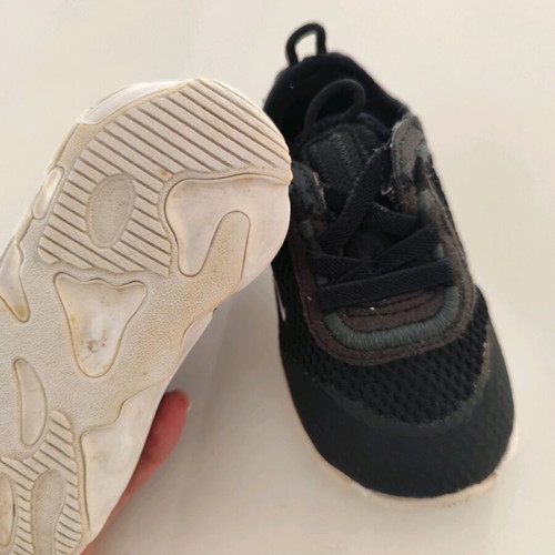 Nike kids athletic shoes used, size 21, black with white sole