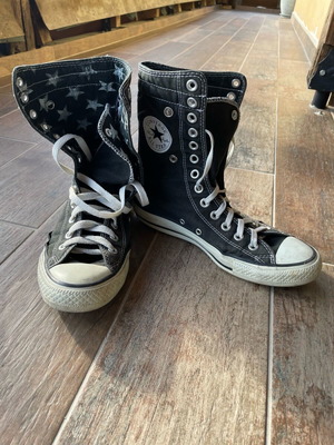 Converse All Star ботуши употребявани, номер 38, черно и бяло