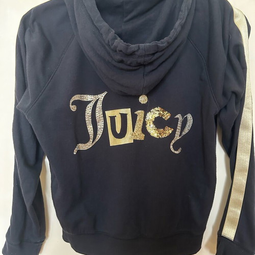 Juicy Couture hoodie like new, black with gold stripes