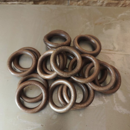 Wooden curtain rings dark brown 20 pcs diameter 5.3cm new
