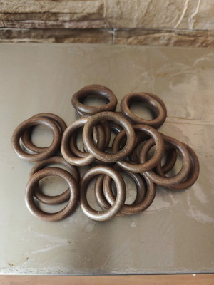 Wooden curtain rings dark brown 20 pcs diameter 5.3cm new
