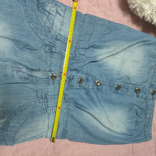 Denim strapless dress used, size M, blue