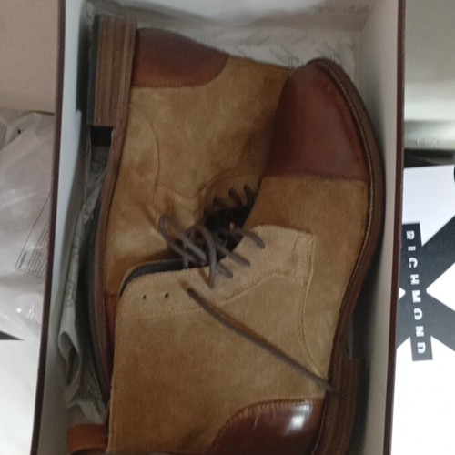 Herman Sons leather ankle boots new, size 40, beige and brown