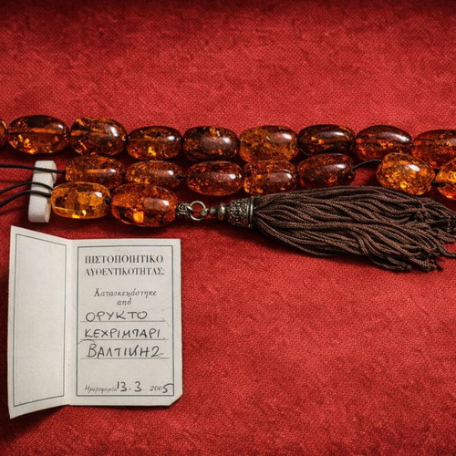 Worry beads from Baltic mineral amber new with certificate
