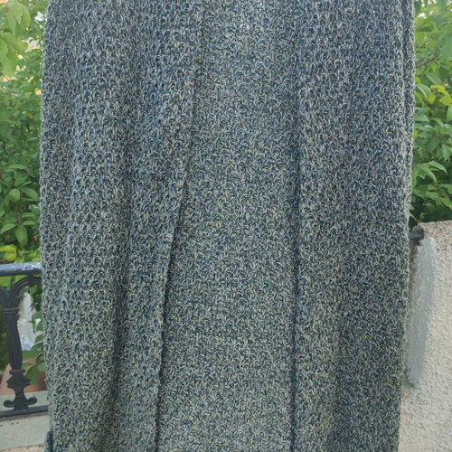 Knitted cardigan long new with pockets, size M/L, olive and beige color