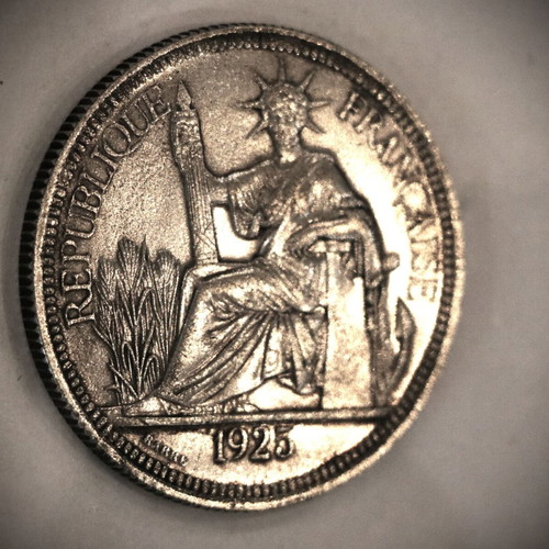 1 Piastre French Indochina 1925 Silver Plated Replica Coin New