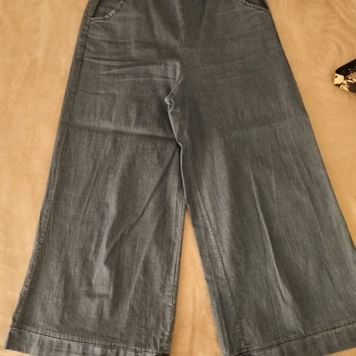 Zip culottes with fabric belt used, blue, size S