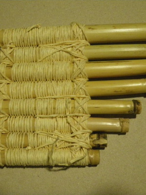 Syrinx like new, ancient Greek musical instrument made of reed