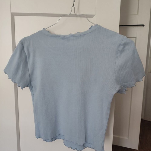 Pieces cropped blouse light blue, size XS