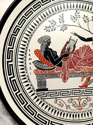 Decorative Hermes-Semele Wall Plate handmade, new