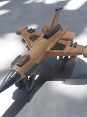 Wooden fighter aircraft model new