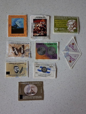 Γραμματόσημα Ελ Σαλβαδόρ vintage μεταχειρισμένα, συλλογή 10 τεμαχίων