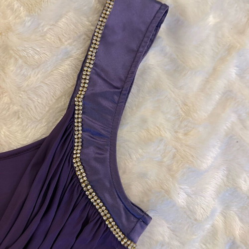 Anel evening blouse new, size Medium, purple with rhinestones