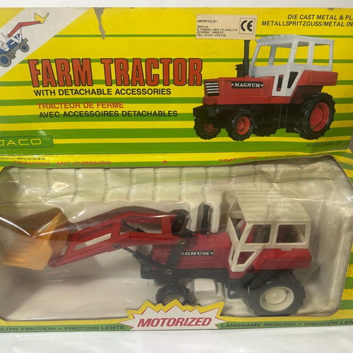 Toy tractor loader new, metal-plastic with spring mechanism
