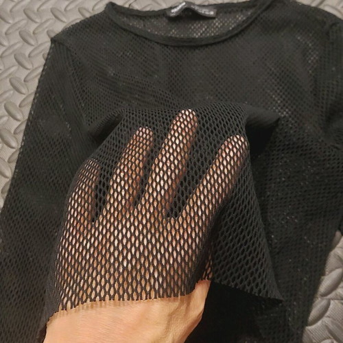 Pull&Bear black mesh crop top new