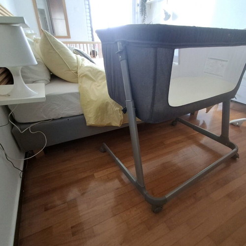 Baby cot with wheels refurbished, gift 4 sheets NEF-NEF