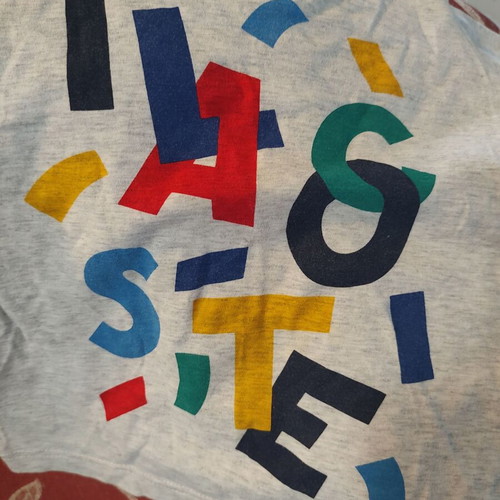 Lacoste toddler t-shirt white with colorful pattern like new, 2 years