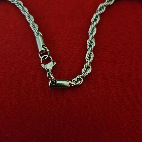 Twisted necklace chain new, silver, length 34cm