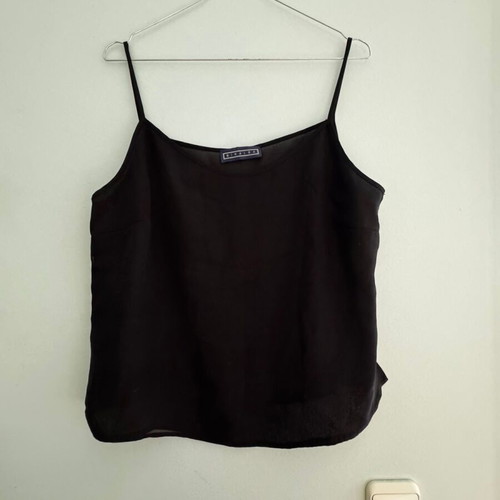 Chiffon crop top, black