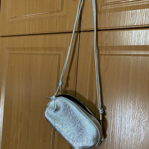 Zara crossbody bag new, silver with adjustable long strap