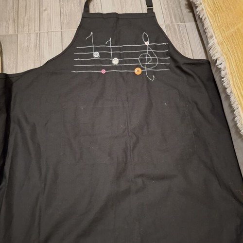 Handmade Cooking Apron Musical Staff Design new