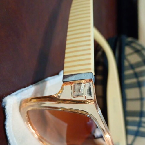 Men's sunglasses used, light brown tint with case and cleaning cloth