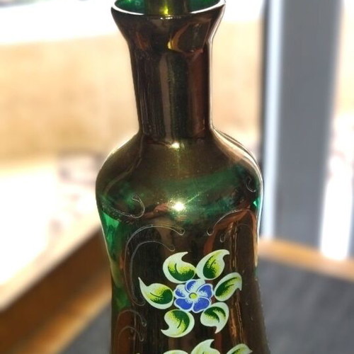 Vintage liqueur set with decanter & 6 glasses (1950s, bronze/copper)