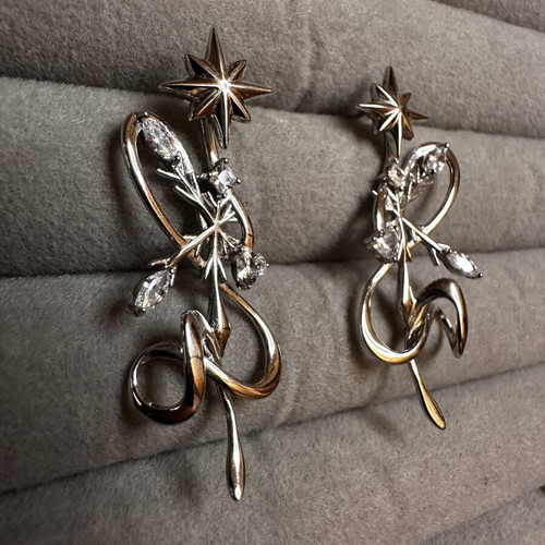 925 Sterling Silver Interchangeable Earrings with Removable Jacket new