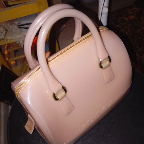Furla Candy Bag Boston bag, nude pink glossy PVC