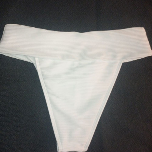High cut bikini bottom white new, size Small
