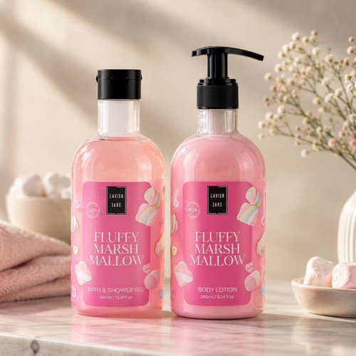 Lavish Care Fluffy Marshmallow bath & shower gel and body lotion set