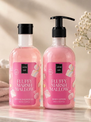 Lavish Care Fluffy Marshmallow bath & shower gel and body lotion set