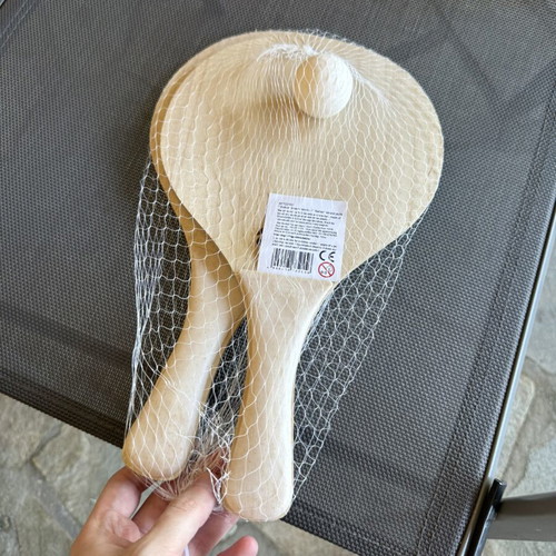 Saiker wooden beach rackets set with ball new