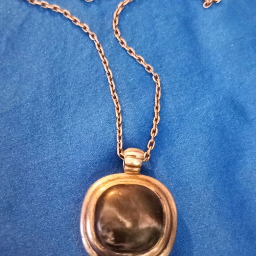 Silver necklace 925 with abalone semi-precious stone like new, handmade
