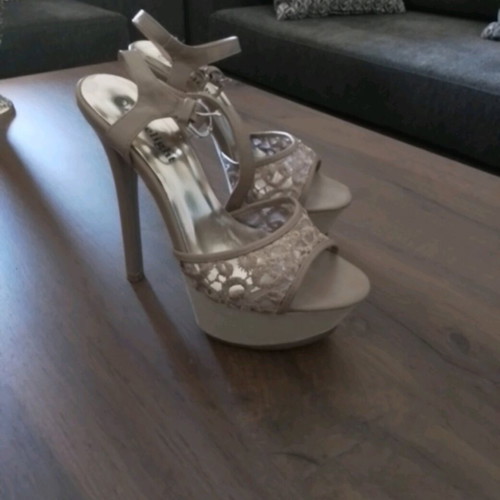 Roselight sandals No 37 like new, beige, ankle tie