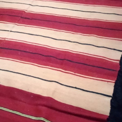 Wool striped handwoven loom rug 2.68x1.68 new