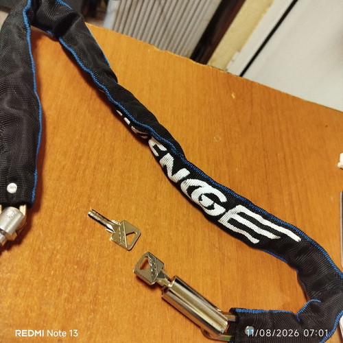 Anti-theft chain for motorcycle or bicycle like new with two keys