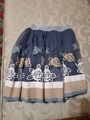 Παιδική φούστα Monnalisa σαν καινούργιο, γκρι και μπεζ, 140 cm