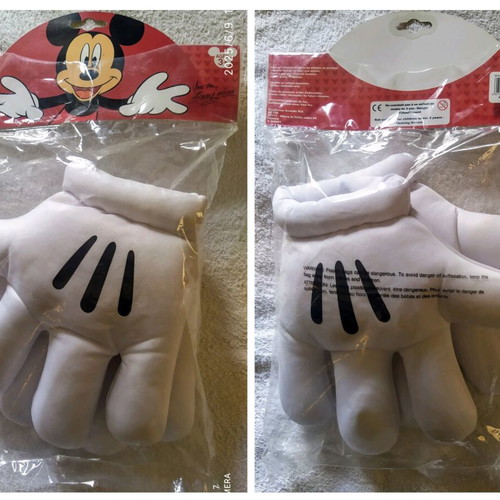 2 Large Children's Plush Gloves MICKEY/Disney Store