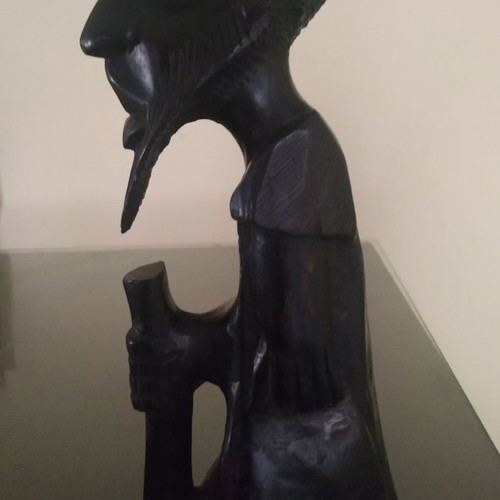 Vintage wooden carved sculpture used from Egypt 30 cm tall