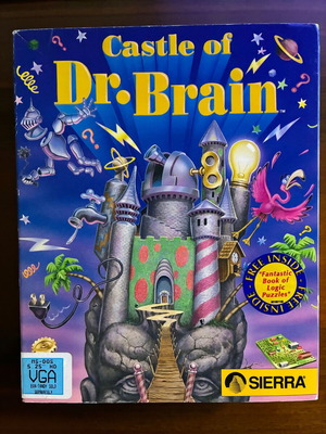 Castle of Dr. Brain PC MS-DOS Big Box game like new