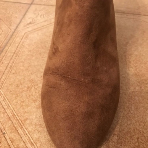 Camel ankle boots used with stones and studs, size 37