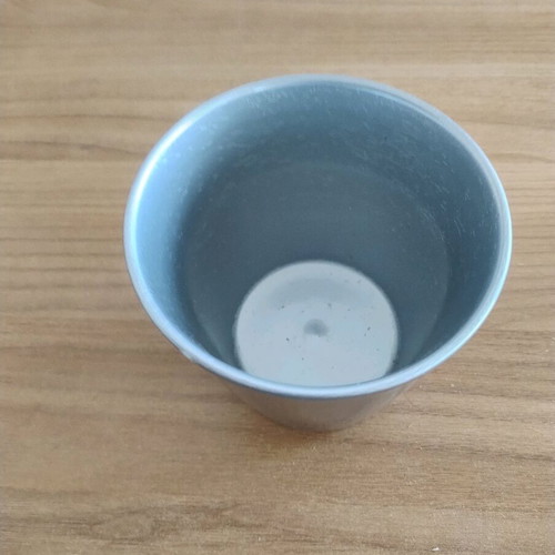 Ceramic flowerpot made in Germany used, silver color