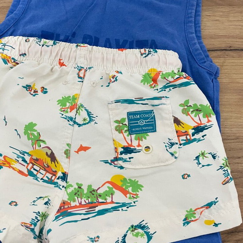 Καλοκαιρινό σετ Zara με βερμούδες λάστιχο και βαμβακερό μπλουζάκι